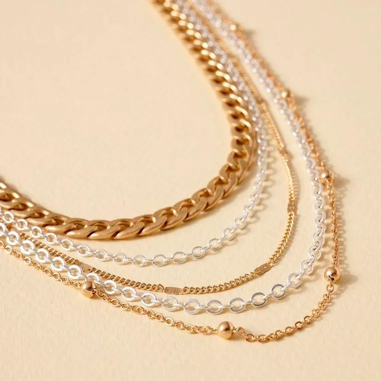 Chain Linked Layered Necklace