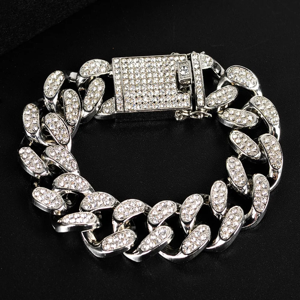 Chunky Link Rhinestone Bracelet