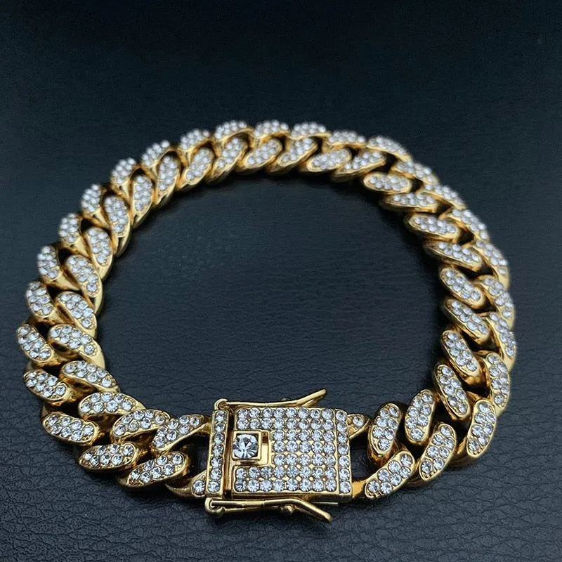 Chunky Link Rhinestone Bracelet