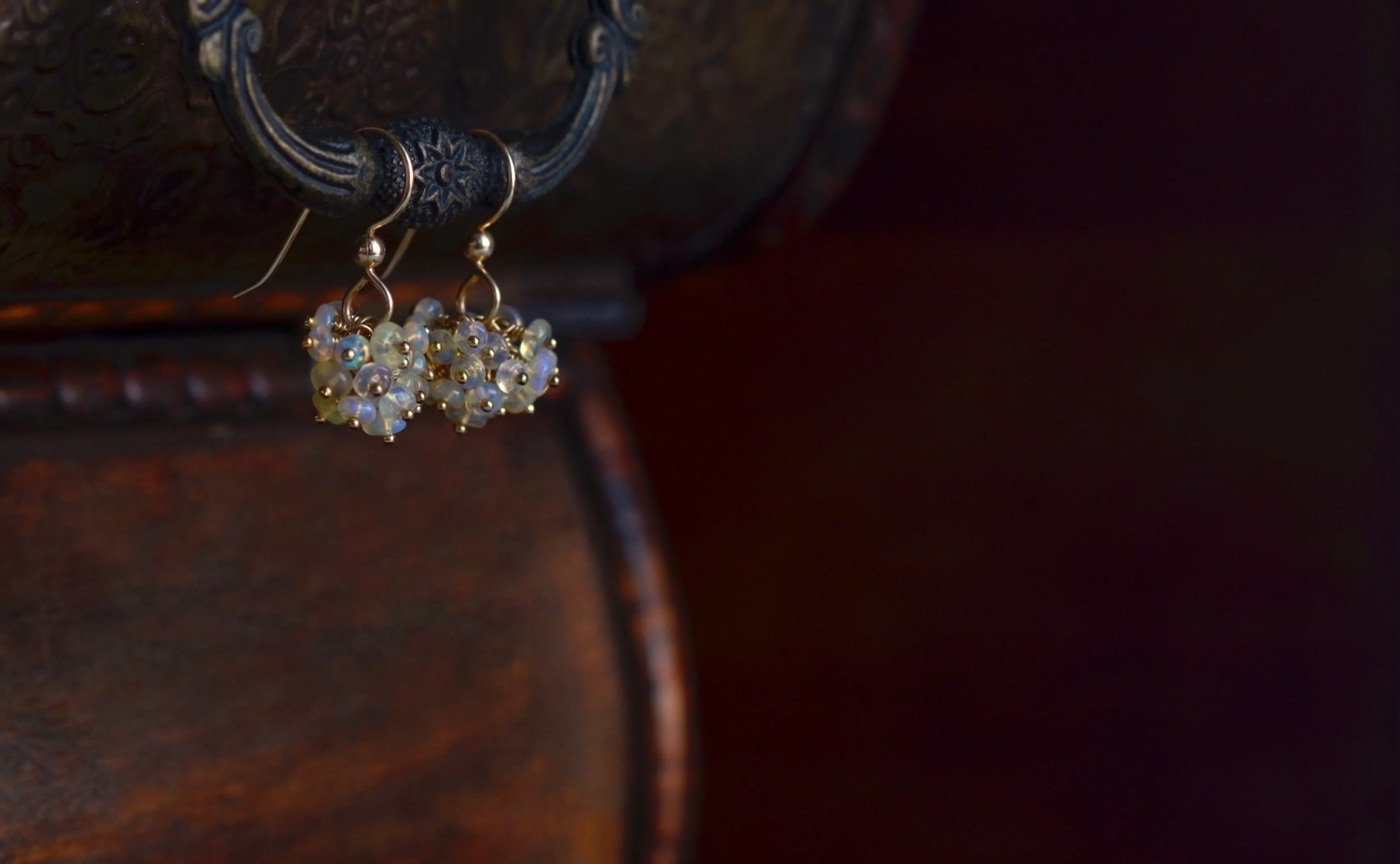 Claudia - Ethiopian Opal, 14k Gold Filled Earrings