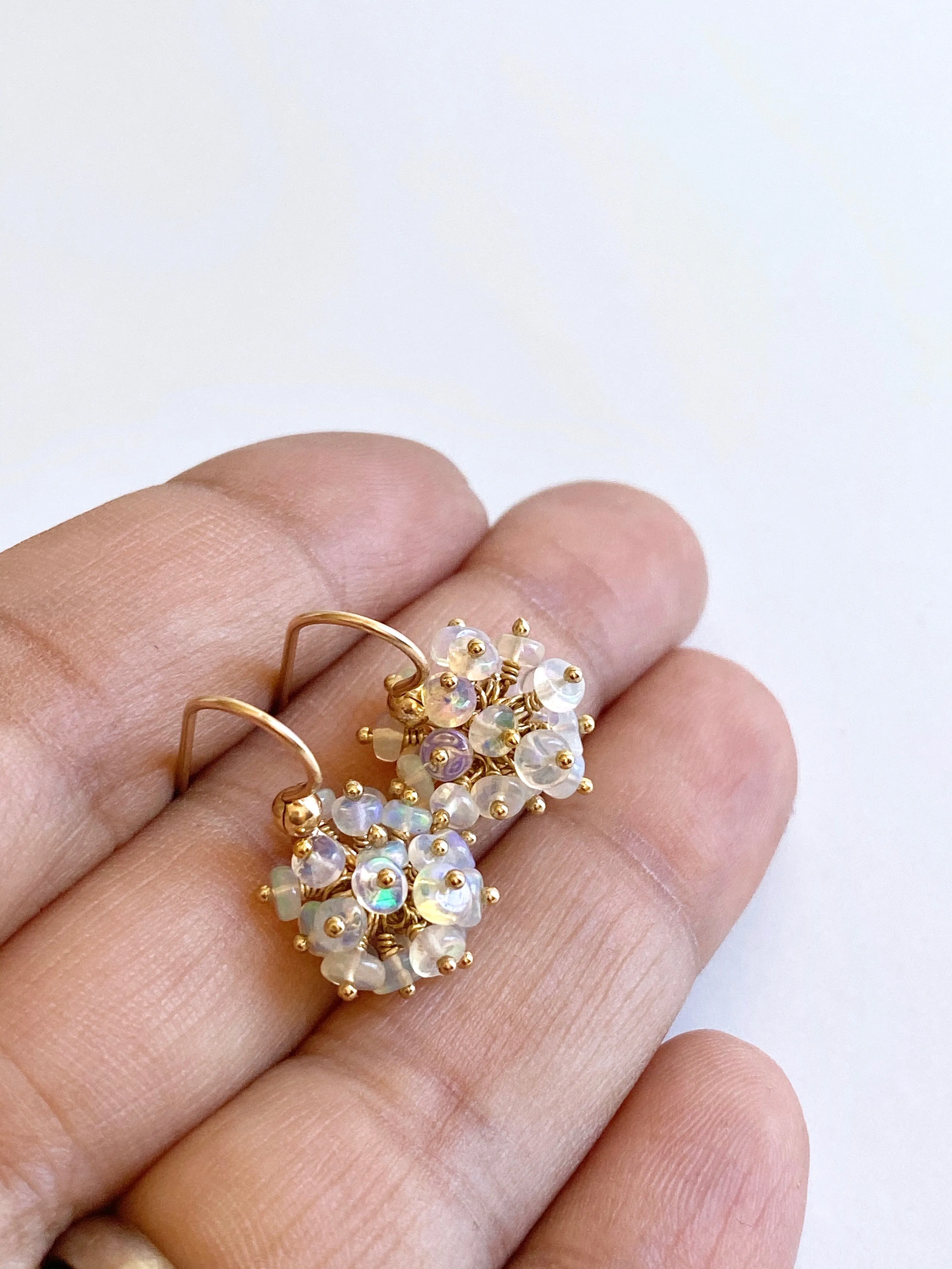 Claudia - Ethiopian Opal, 14k Gold Filled Earrings