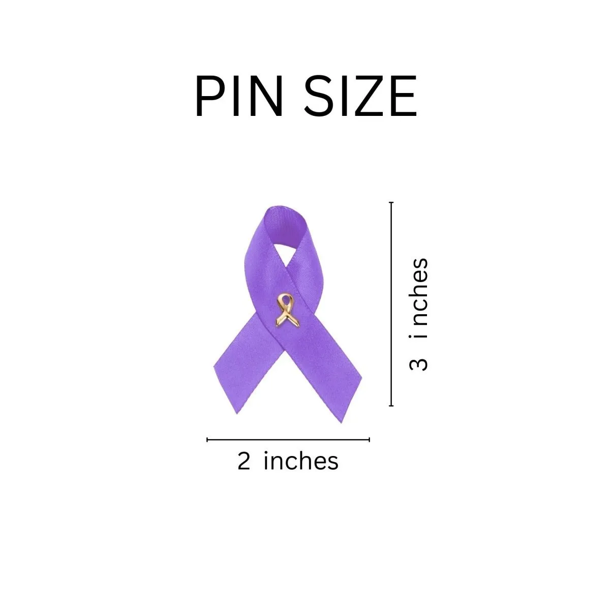 Colitis Disease Purple Awareness Satin Ribbon Pins