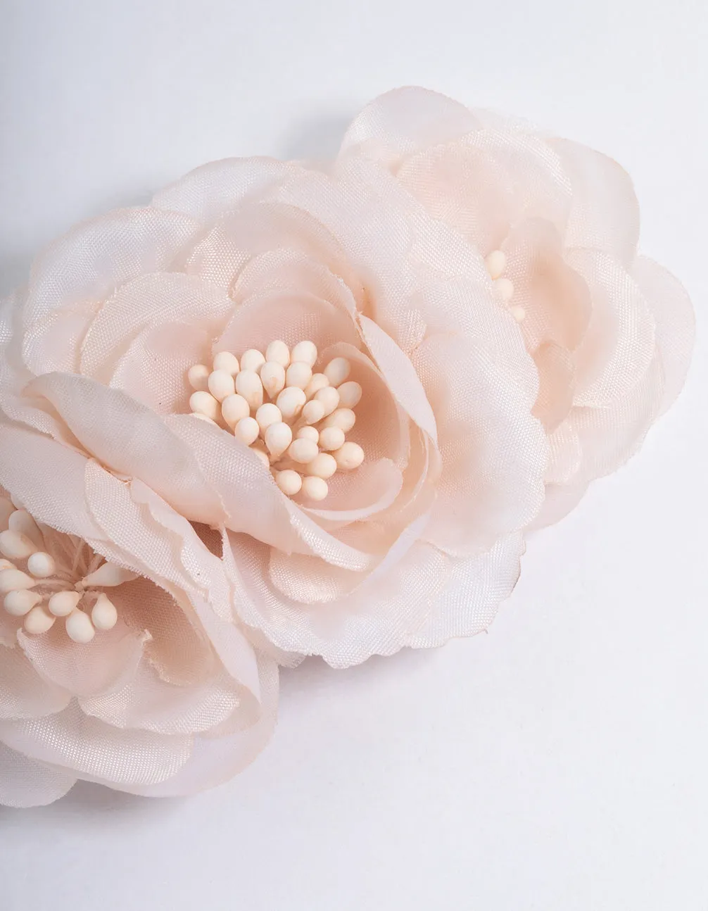 Cream Fabric Trio Flower Corsage