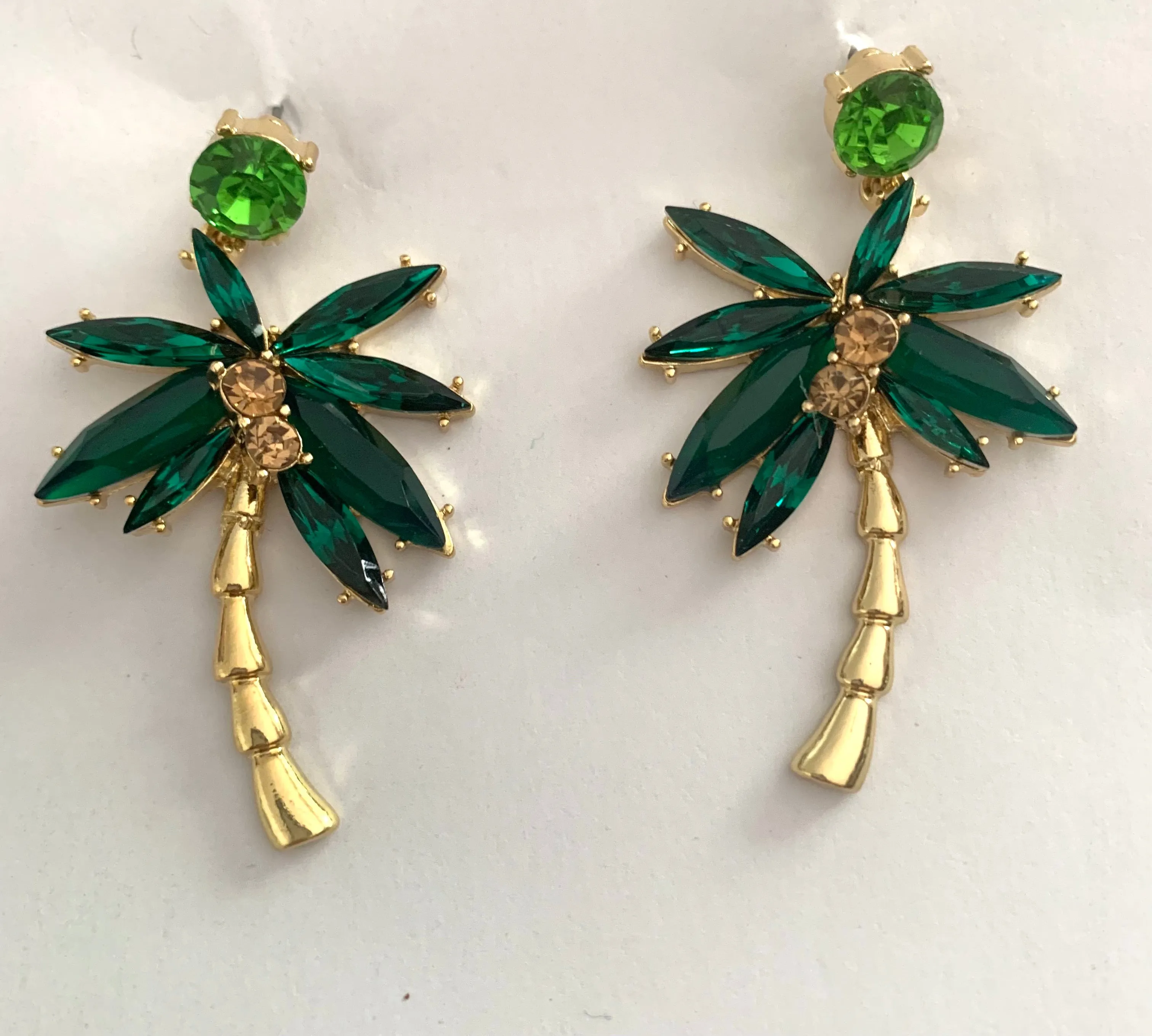 Crystal Palm Tree Earrings