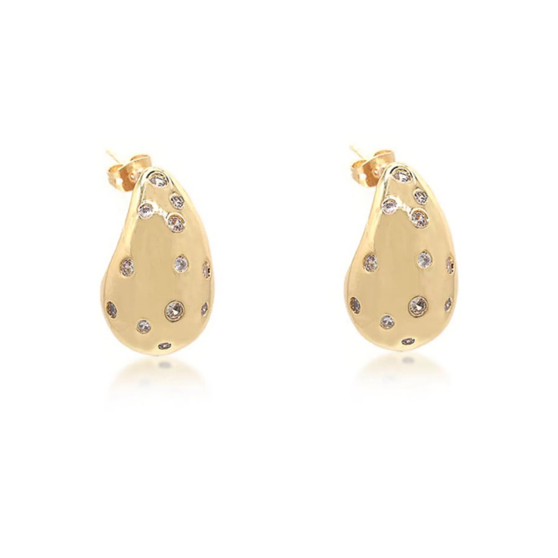 Cz Cluster Teardrop Water drop Earrings