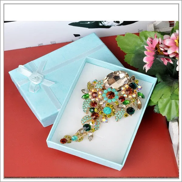 Dangle Colorful Big Brooch New Fashion Crystal High-end Atmosphere Brooches Pins For Women