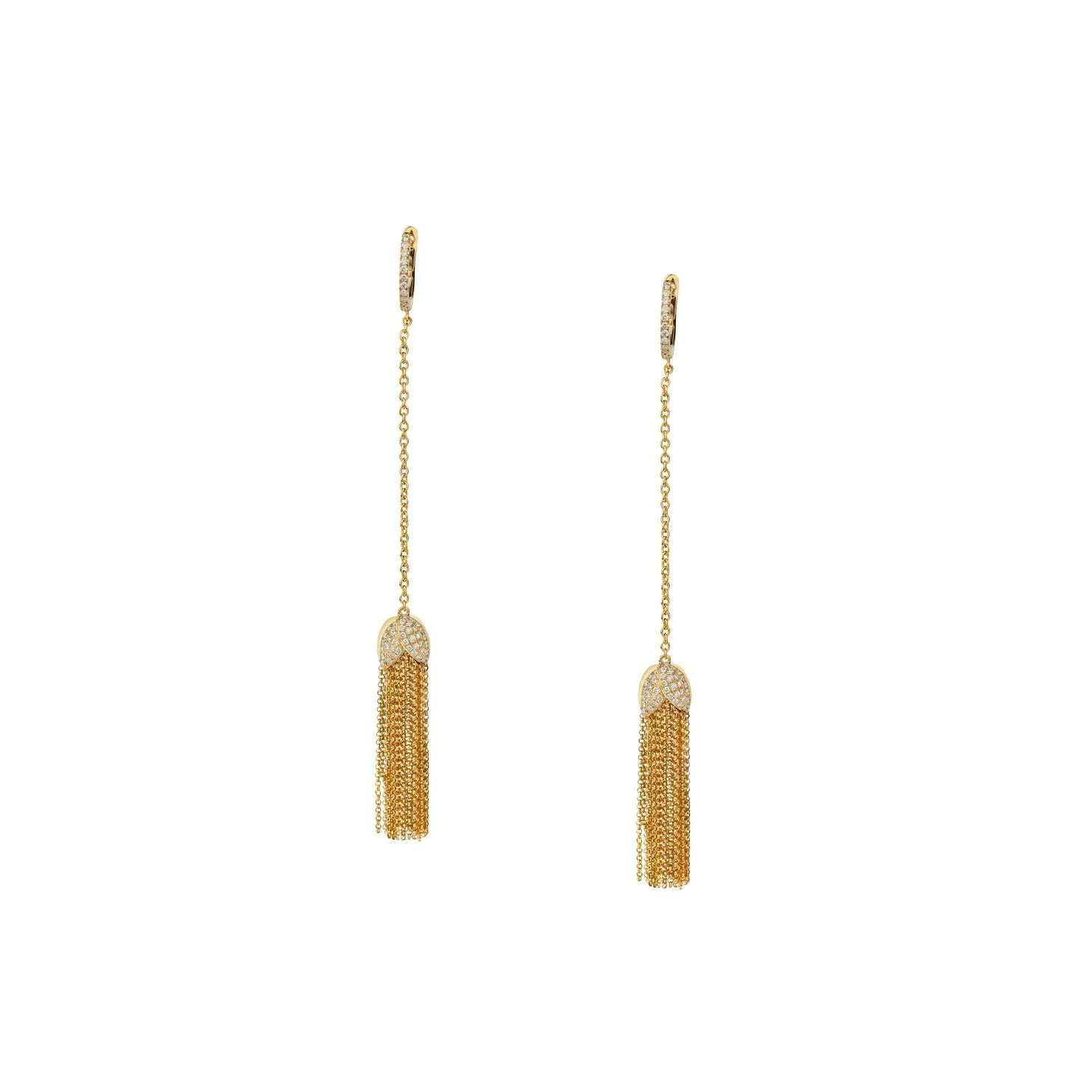 DIAMOND & FRINGE DROP EARRINGS