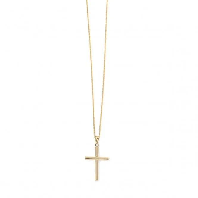 Elements 9ct Yellow Gold Large Cross Pendant GP942