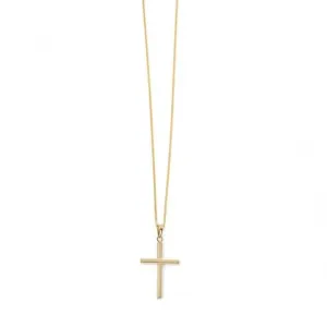 Elements 9ct Yellow Gold Large Cross Pendant GP942