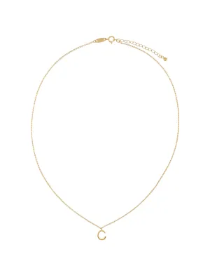 Elly Lou Timeless Initial Necklace - C- Gold