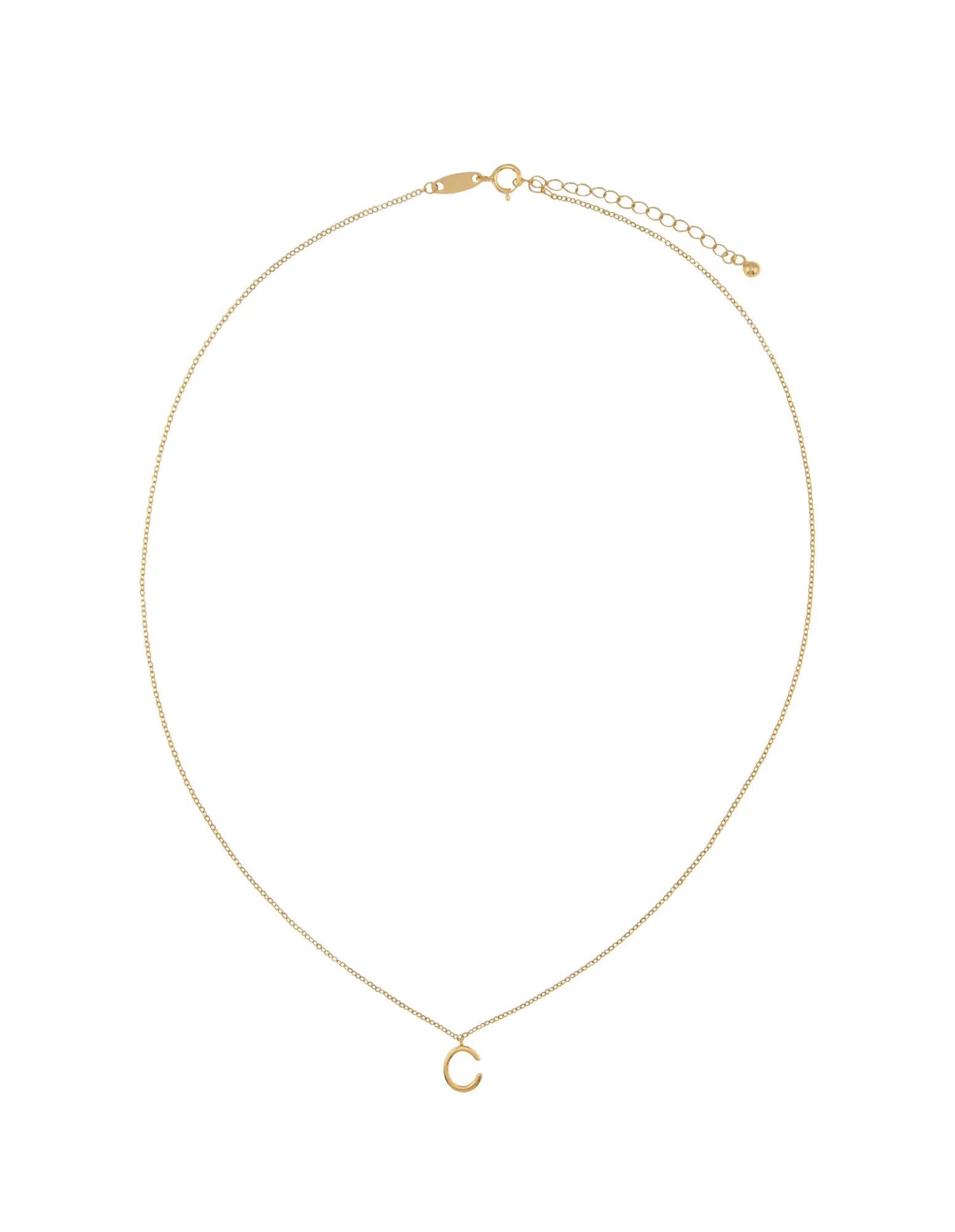 Elly Lou Timeless Initial Necklace - C- Gold