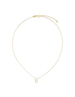 Elly Lou Timeless Initial Necklace - E- Gold