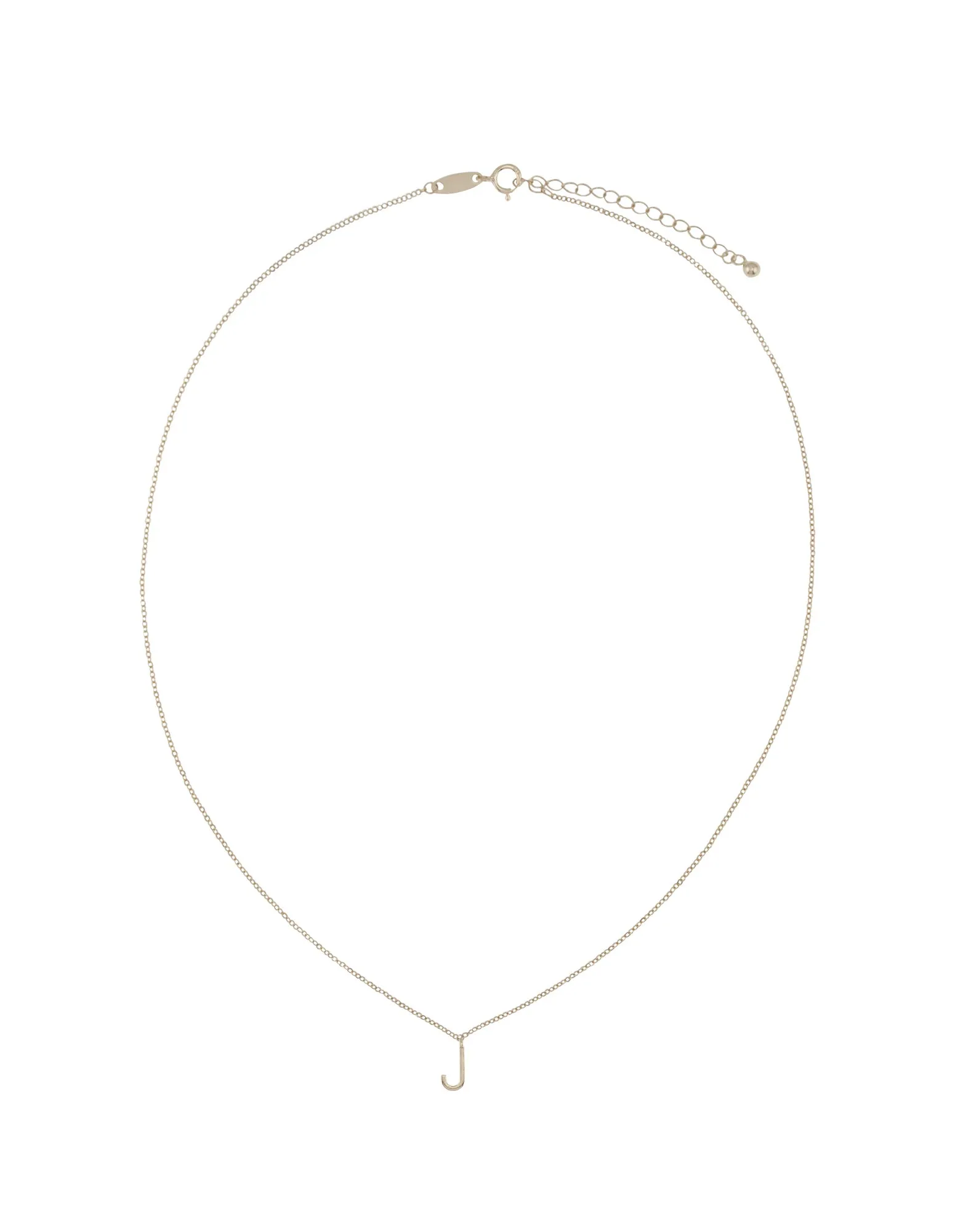 Elly Lou Timeless Initial Necklace - J- Silver