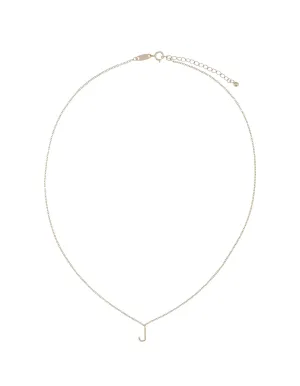 Elly Lou Timeless Initial Necklace - J- Silver