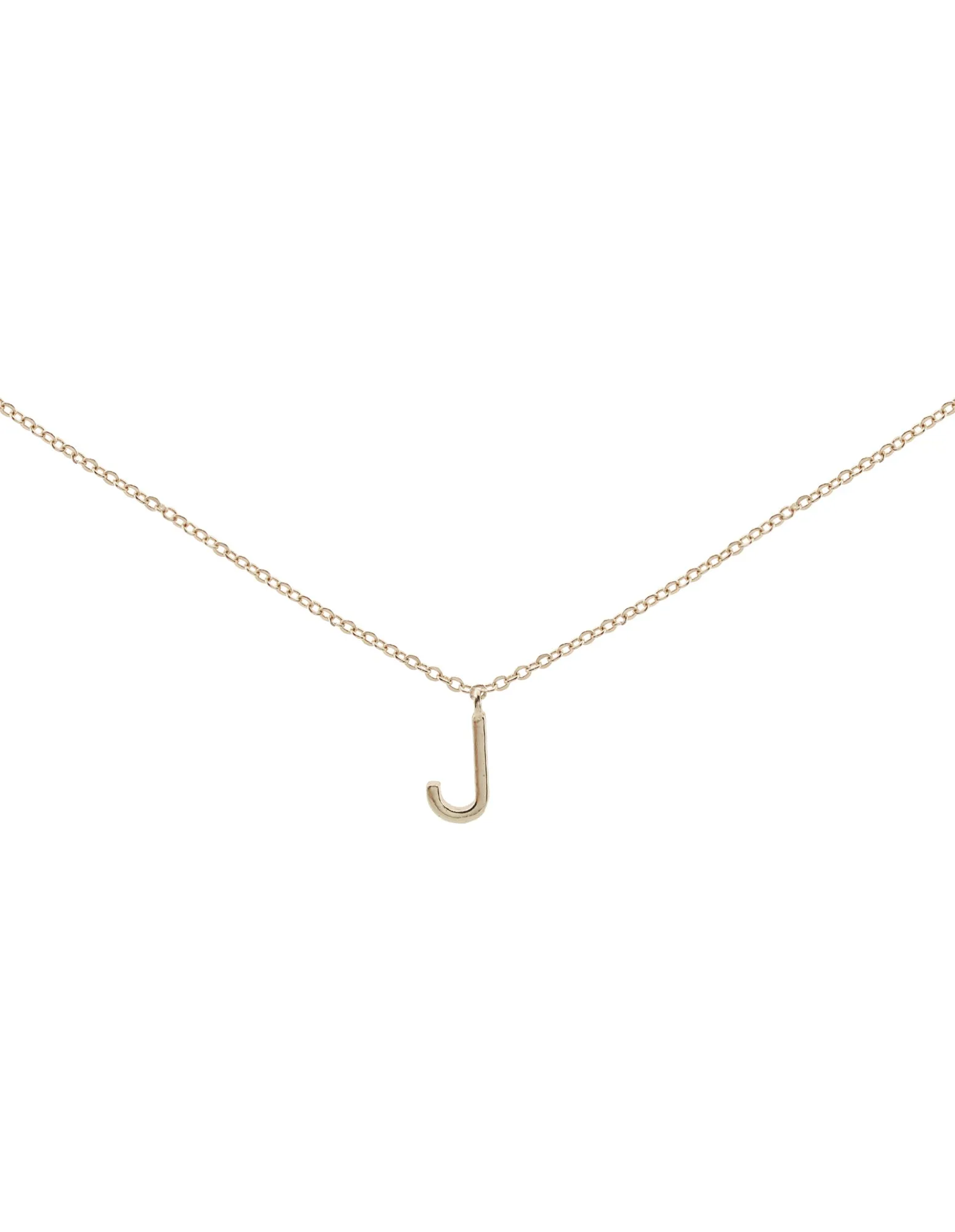 Elly Lou Timeless Initial Necklace - J- Silver