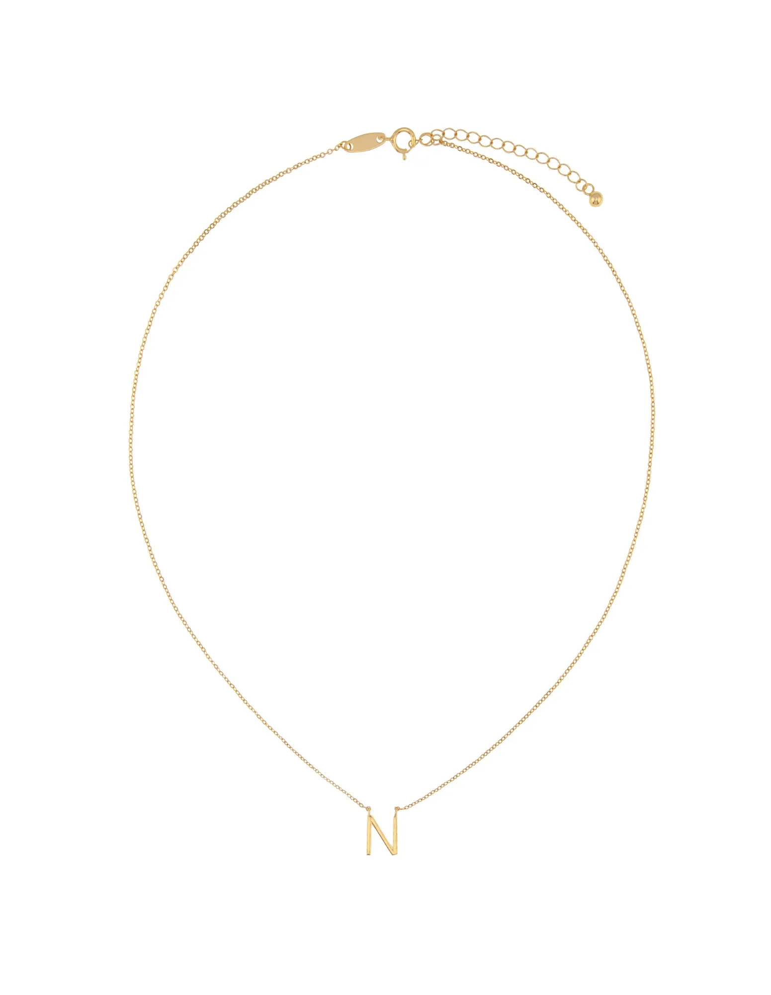 Elly Lou Timeless Initial Necklace - N- Gold