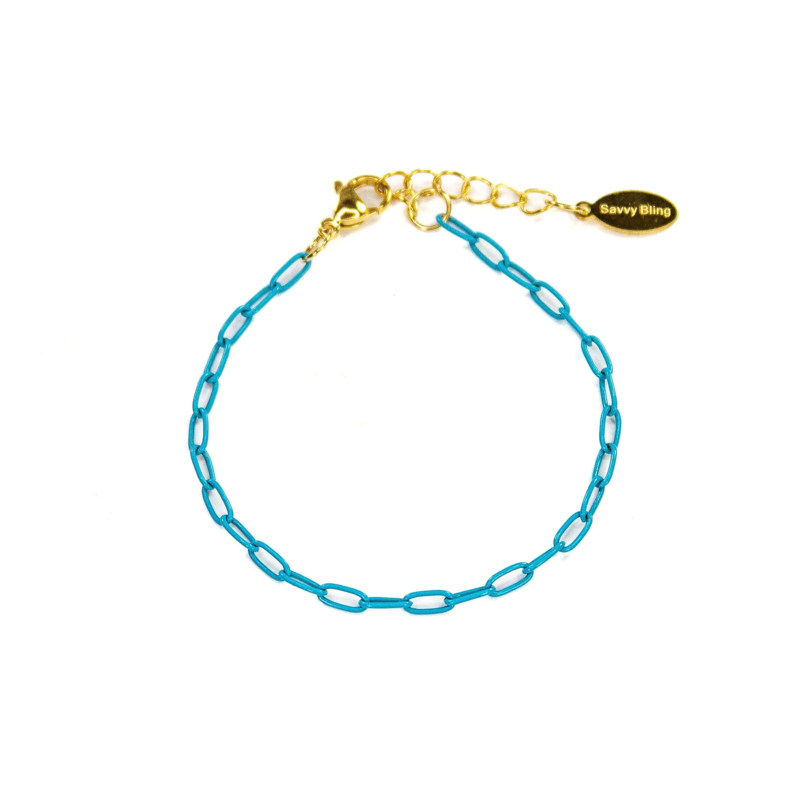 Enamel 16  Colors mini paperclip chain link bracelet