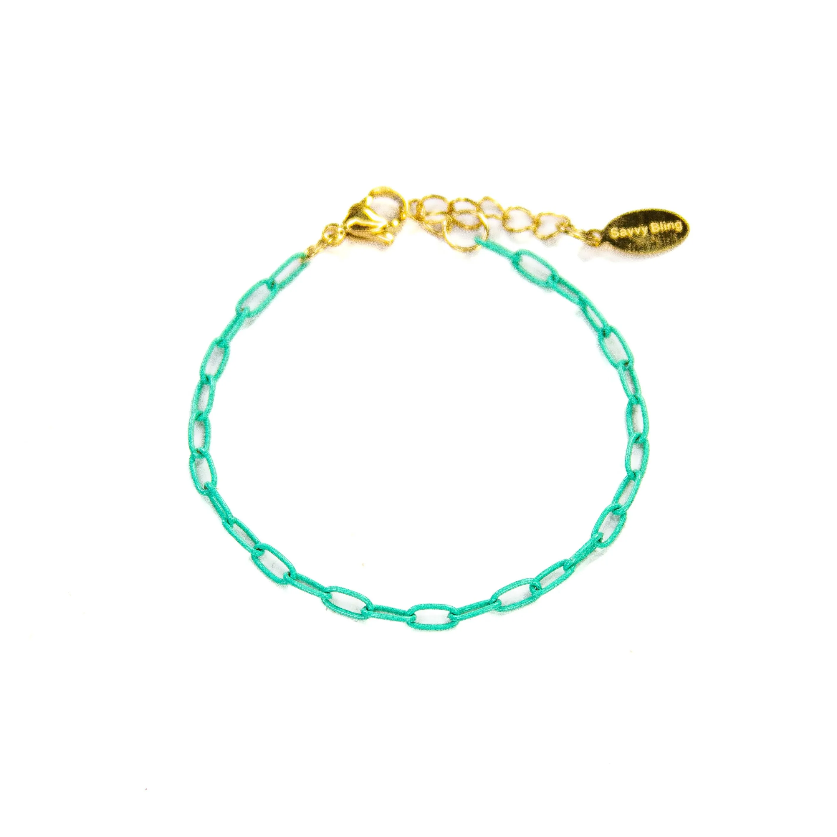 Enamel 16  Colors mini paperclip chain link bracelet