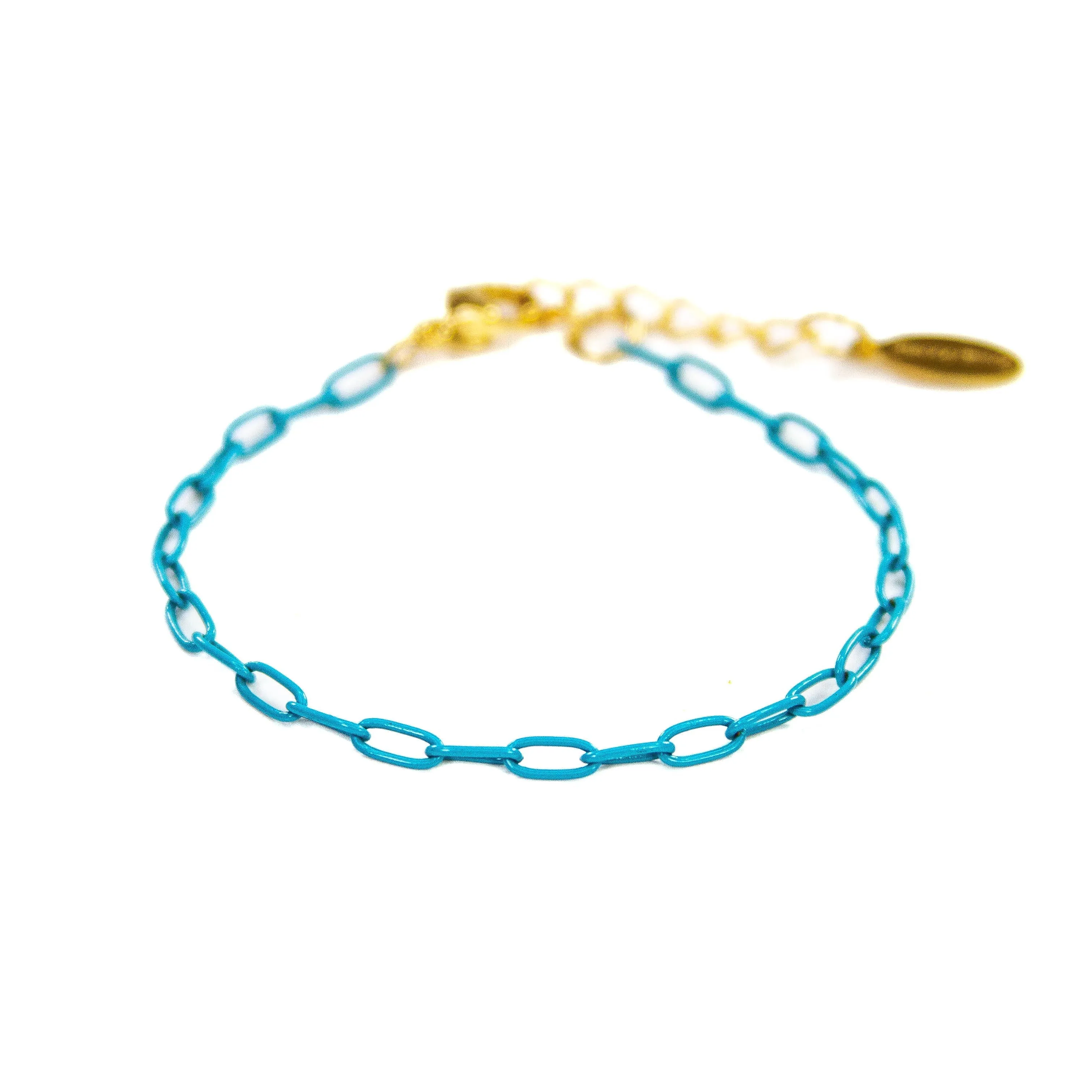 Enamel 16  Colors mini paperclip chain link bracelet