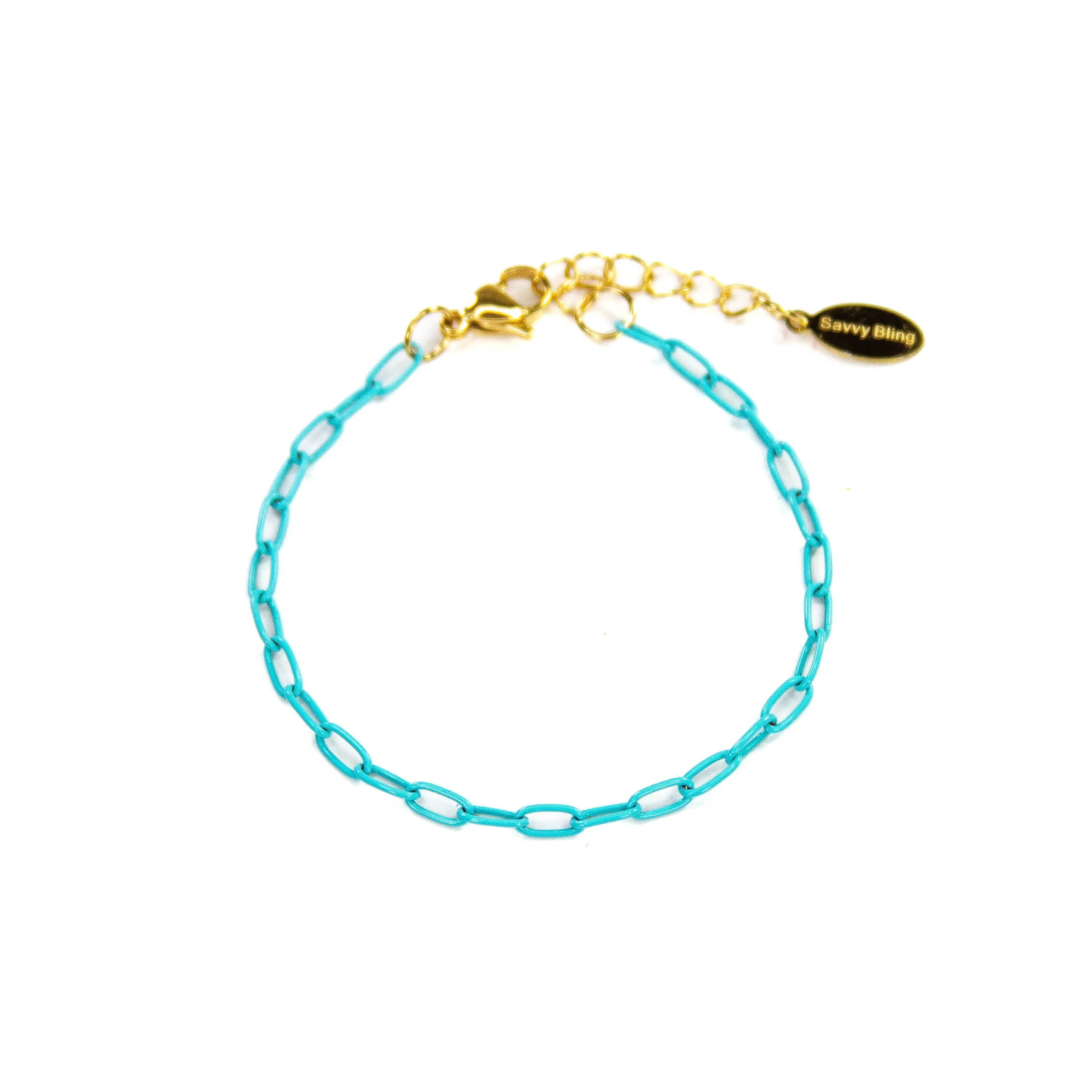 Enamel 16  Colors mini paperclip chain link bracelet