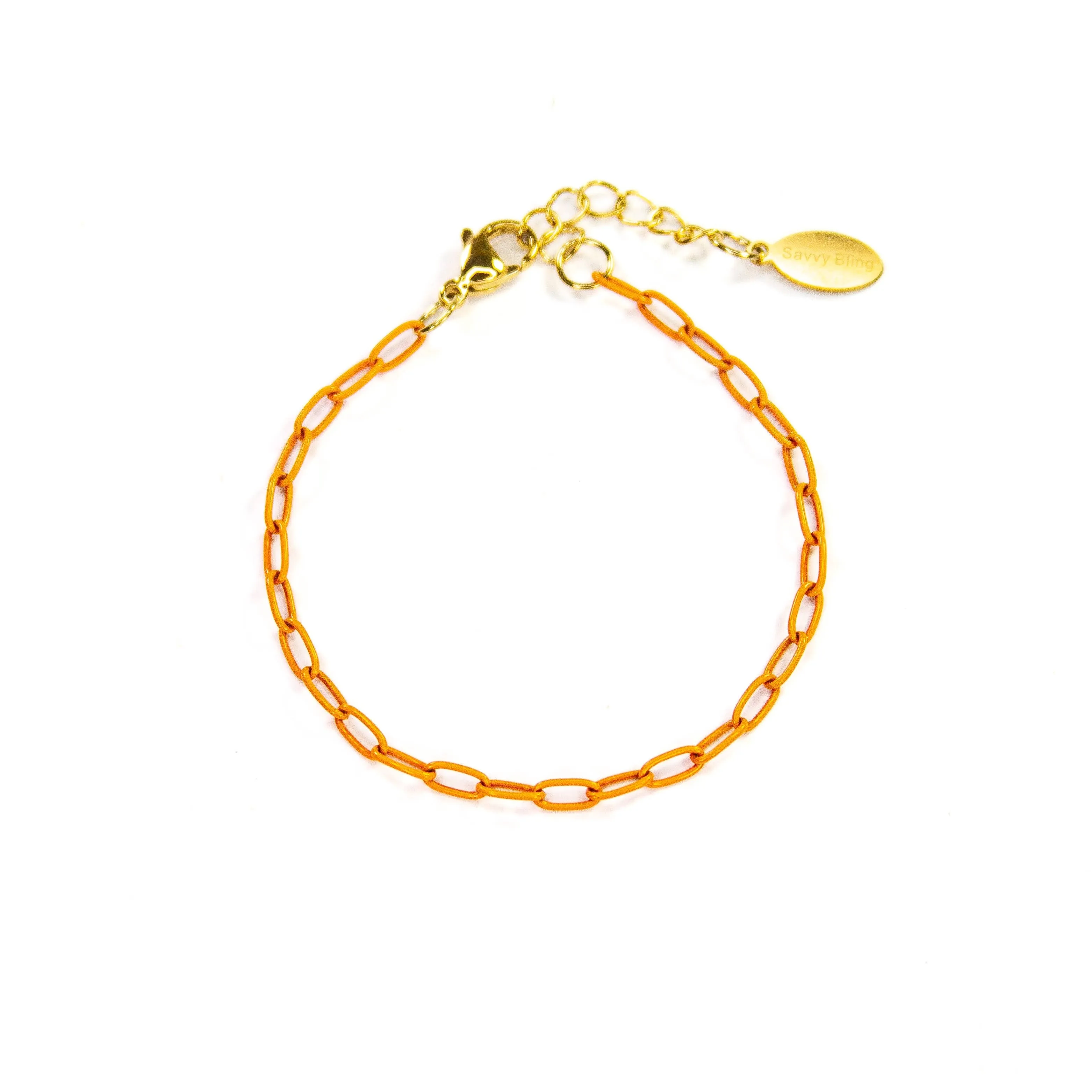 Enamel 16  Colors mini paperclip chain link bracelet