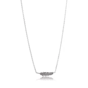 Feather Necklace, Silver