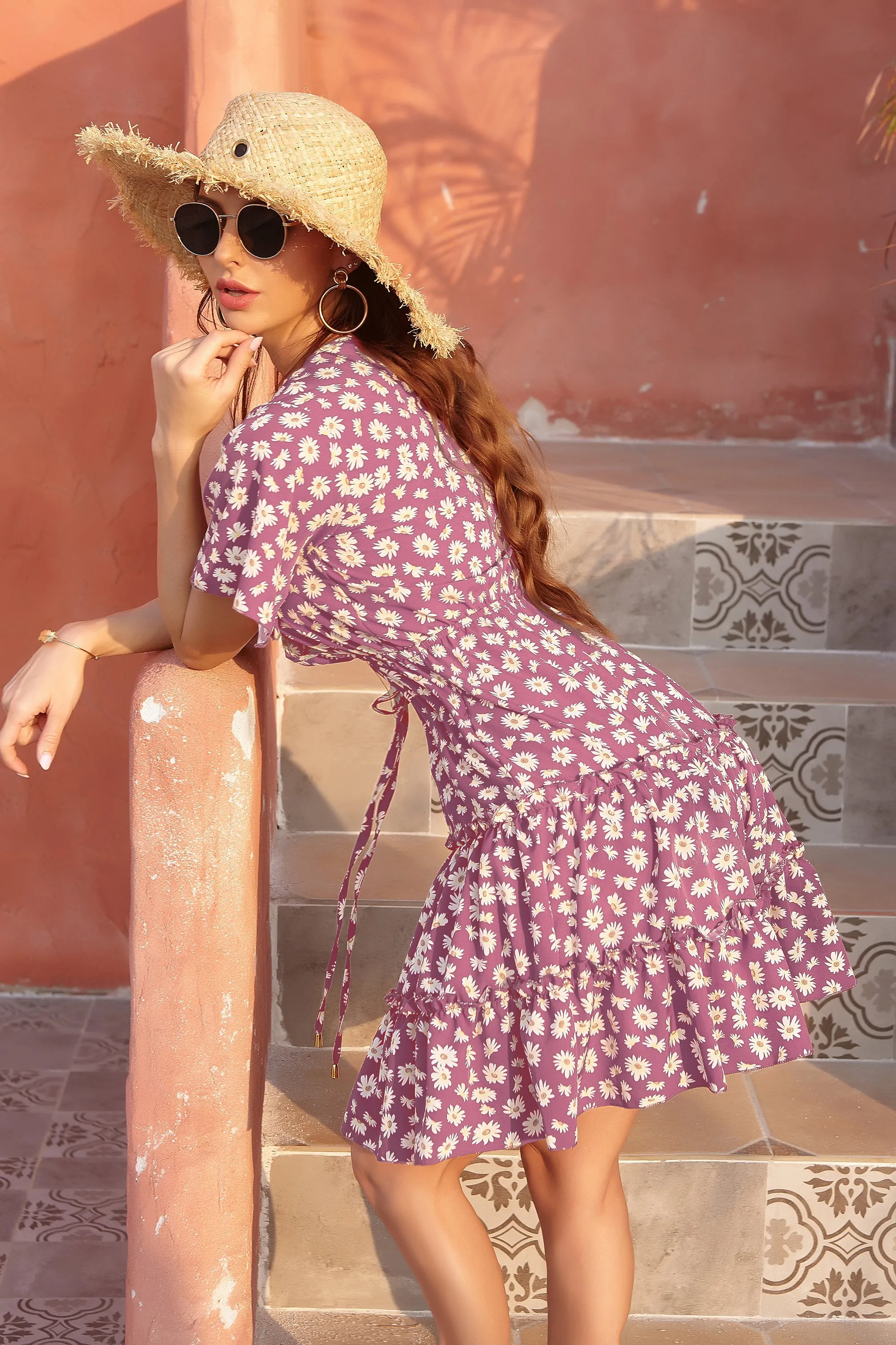 Floral Print Tiered Dress