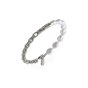 Gents Pearl And Chain Bracelet UMB04066STWIL