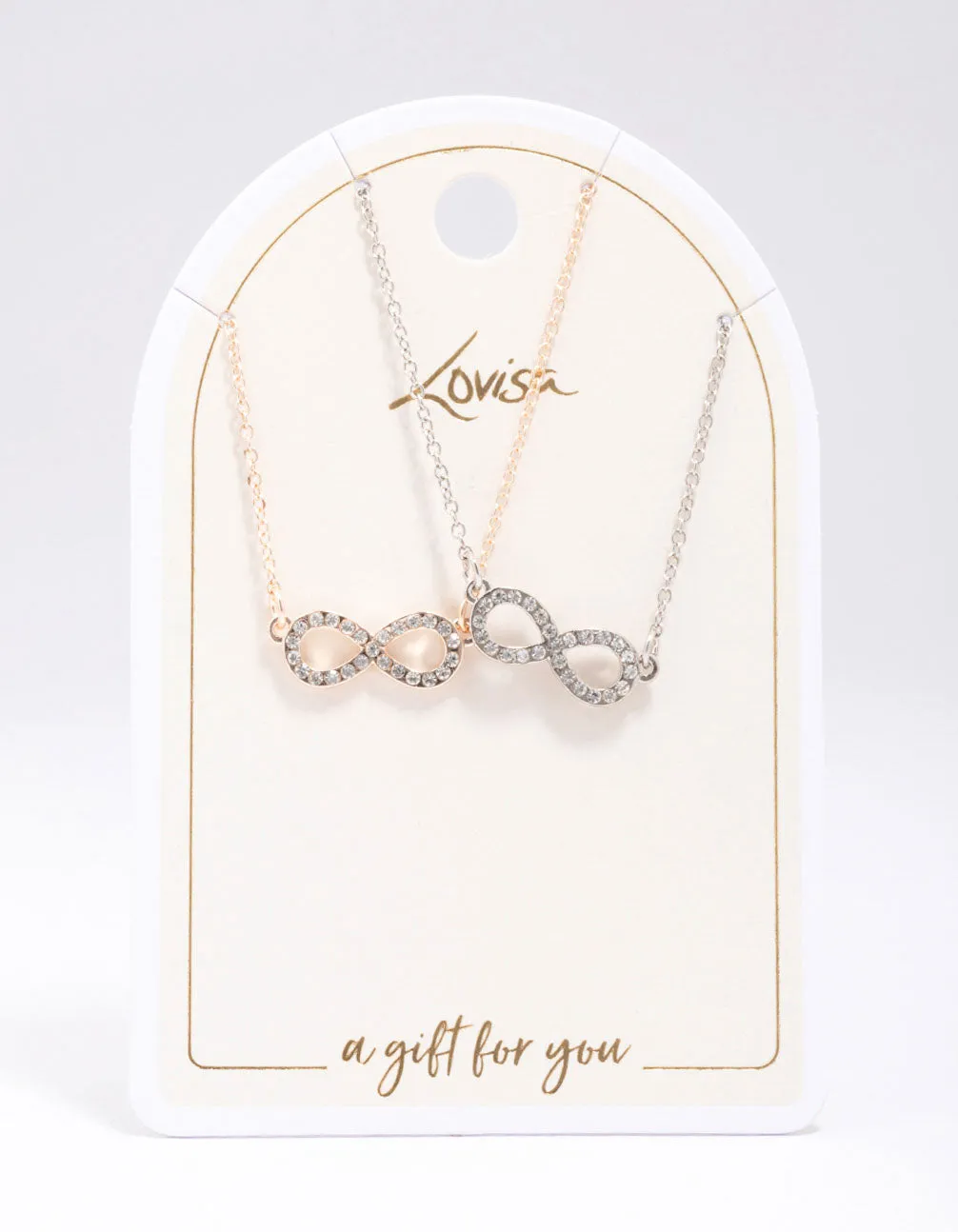 Gold & Silver Infinity Diamante Necklace Pack