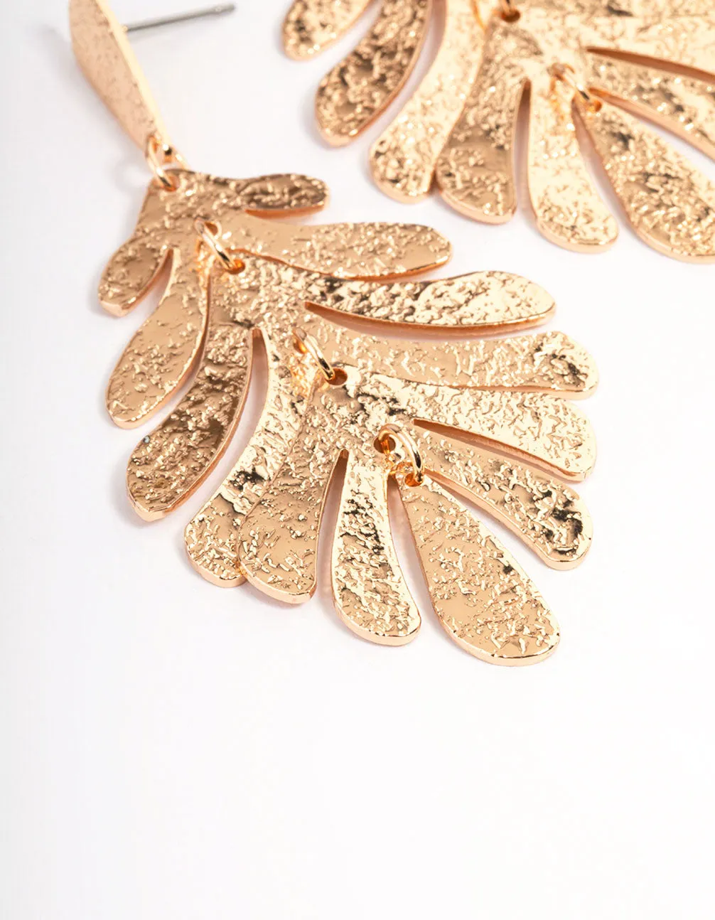 Gold Flowy Leaf Earrings