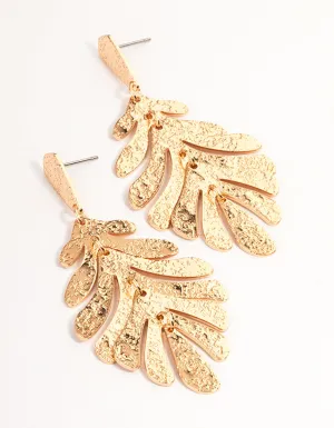 Gold Flowy Leaf Earrings