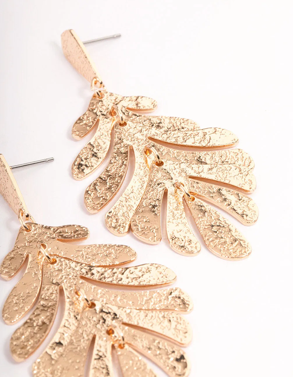 Gold Flowy Leaf Earrings