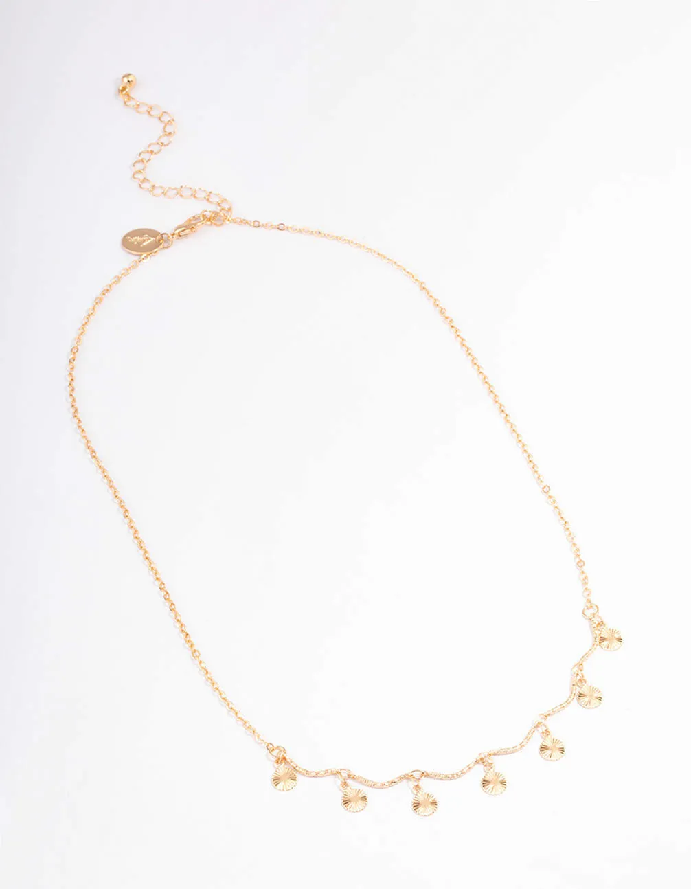 Gold Multi Wiggle Disc Necklace