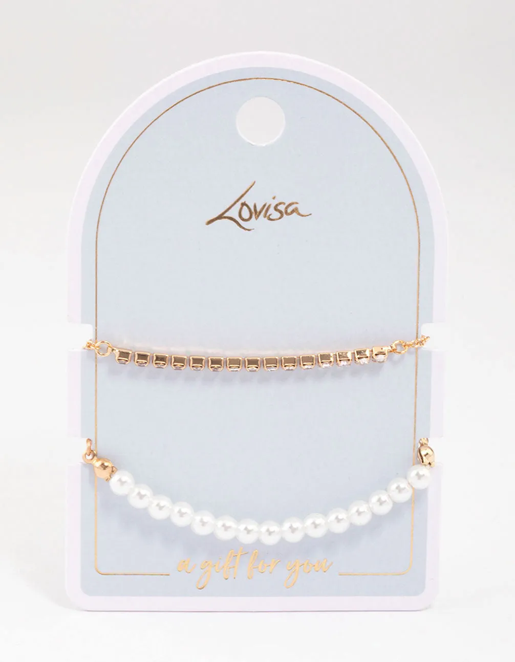 Gold Pearl & Cup Chain Chain Bracelet Pack