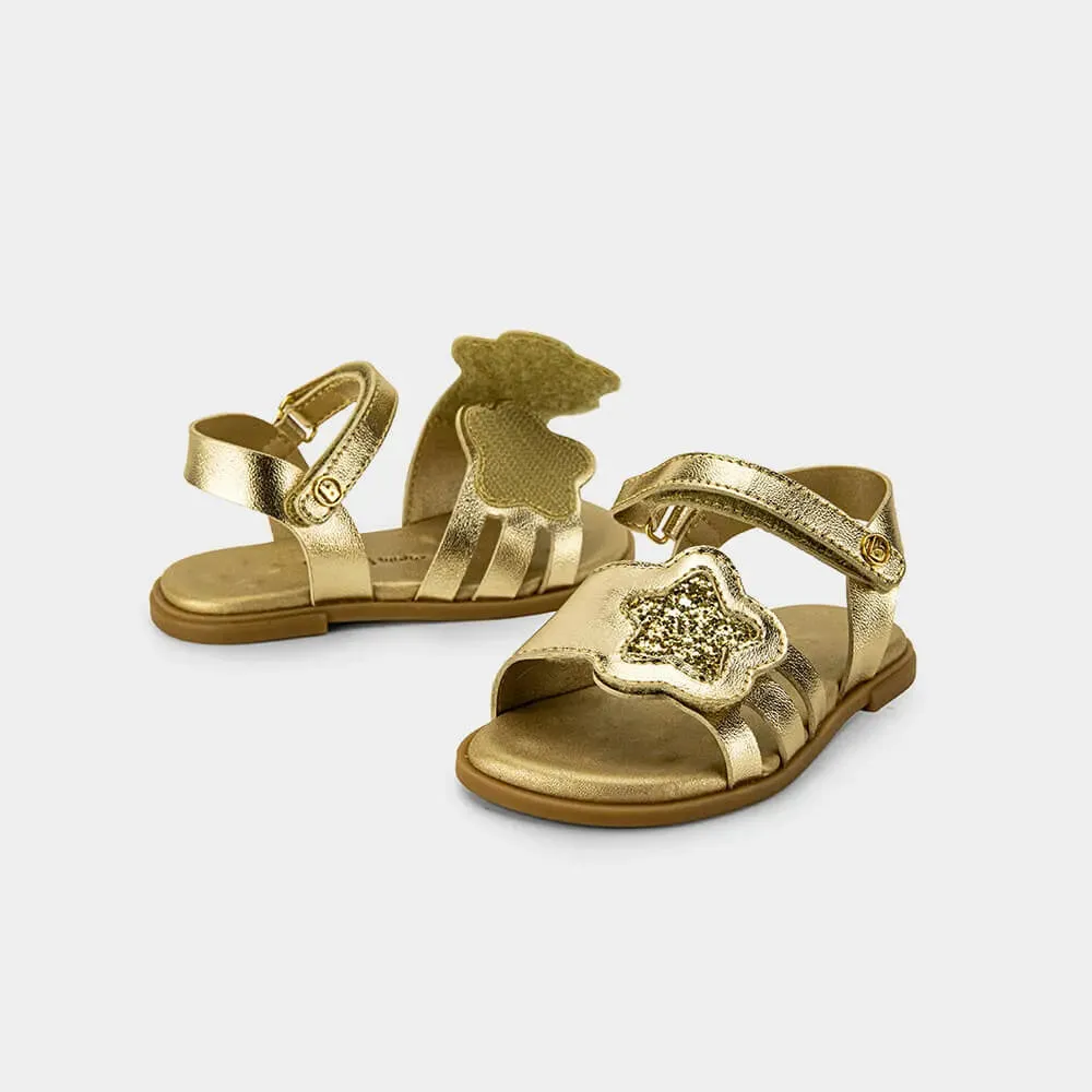 Gold sandal with glitter star