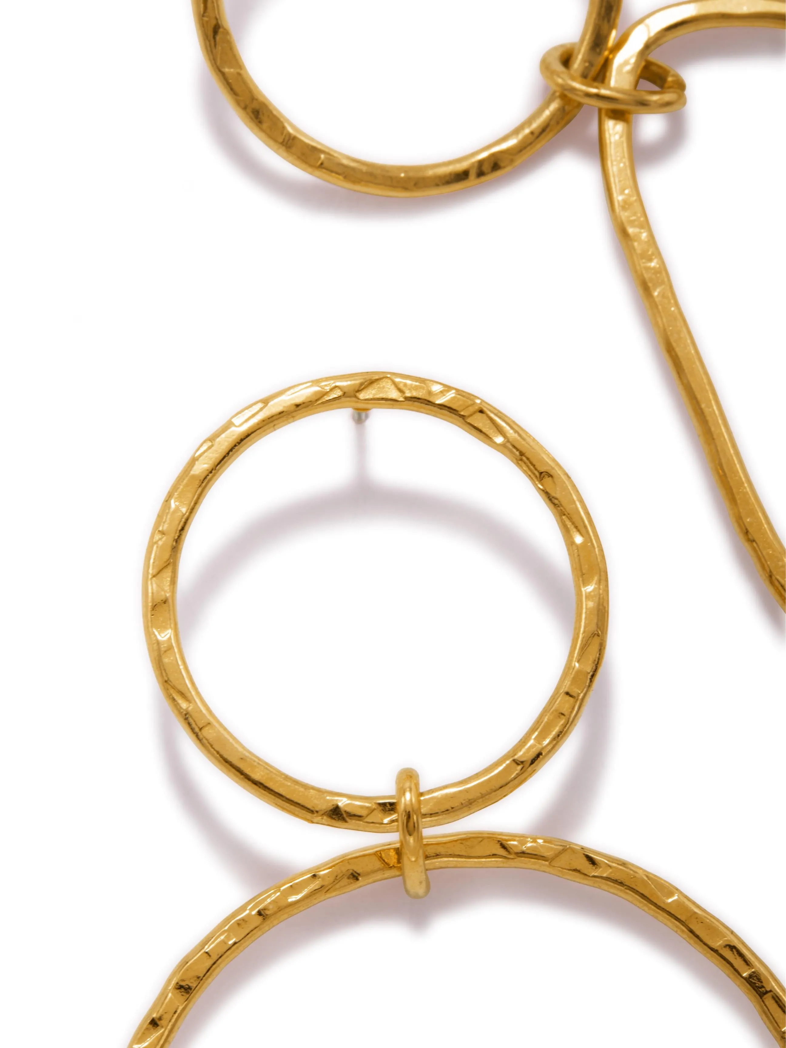 Gold Textured Tear PostEarrings