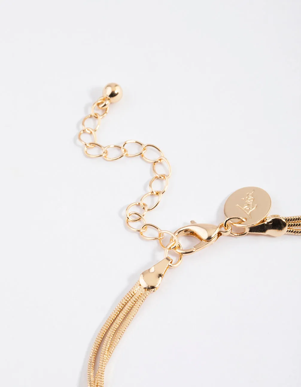 Gold Triple Row Snake Chain Anklet