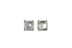 Gray Faceted Diamond Studs