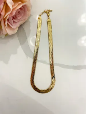 Herringbone Choker Necklace in Gold *FINAL SALE*