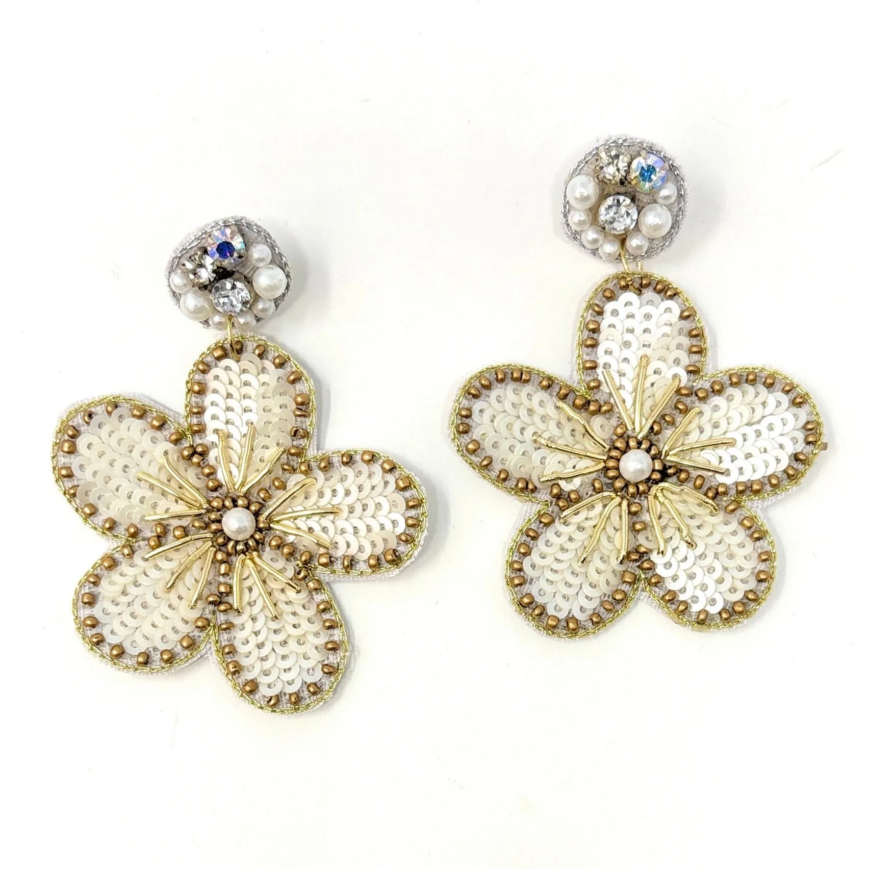 Jasmine Ivory Beaded Earrings