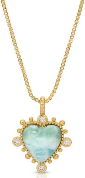 Joy Dravecky - Heavenly Heart Necklace in Larimar