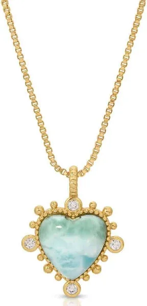 Joy Dravecky - Heavenly Heart Necklace in Larimar