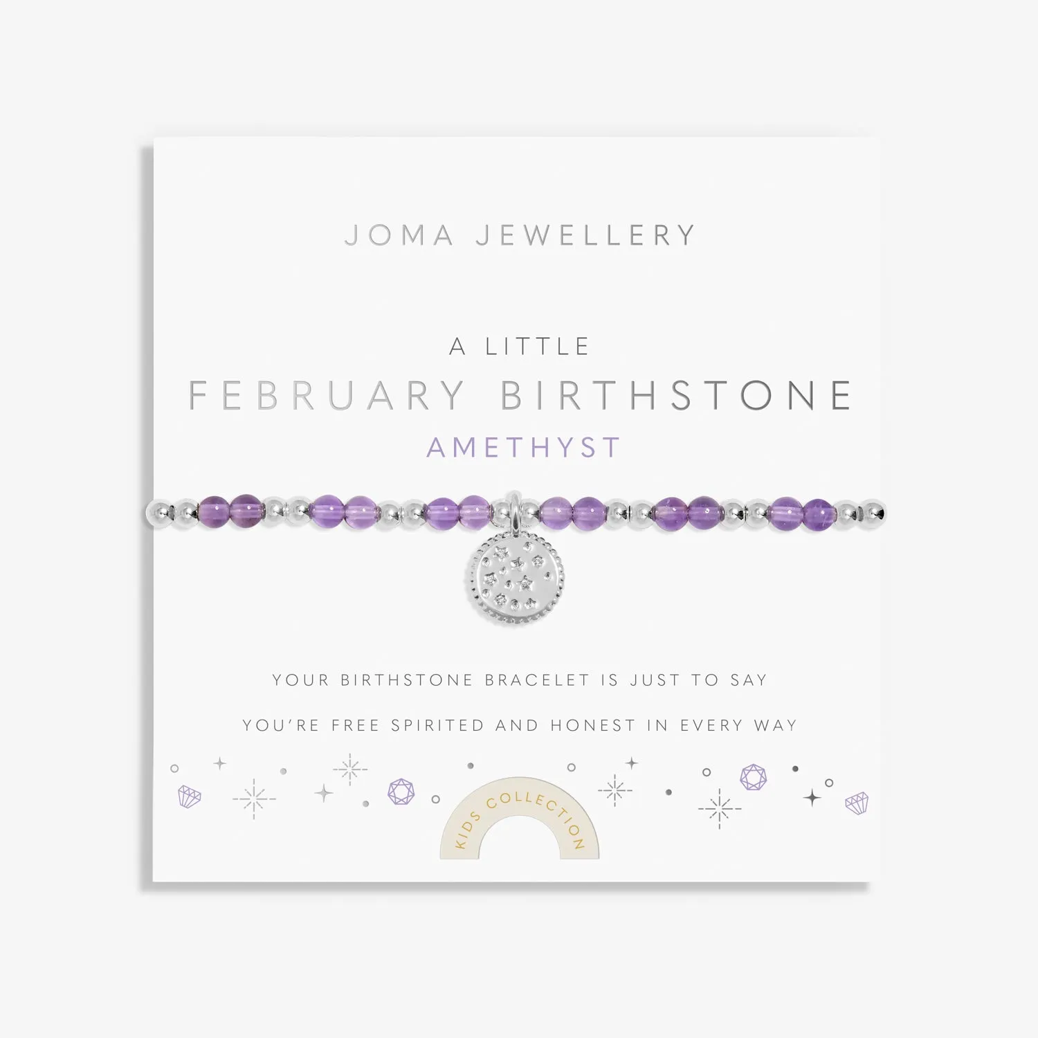 Kids A Little February Birthstone Silver Plated Bracelet C783