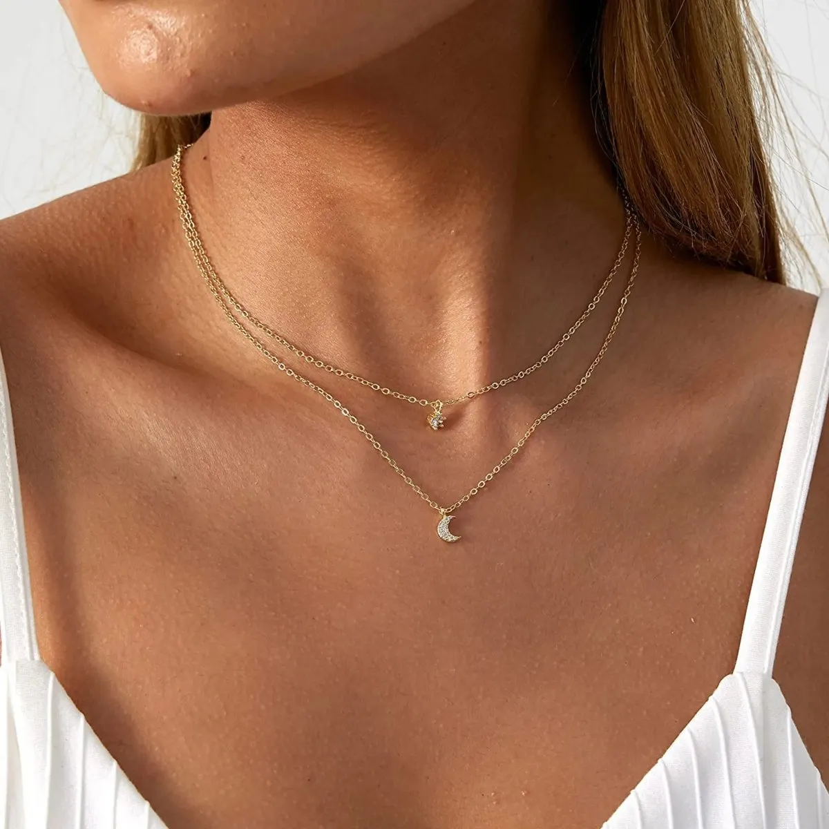 Kyerlyn Moon Cubic Zirconia Choker Necklaces