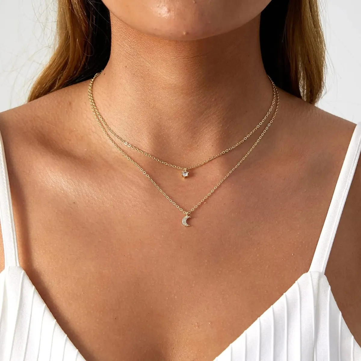 Kyerlyn Moon Cubic Zirconia Choker Necklaces