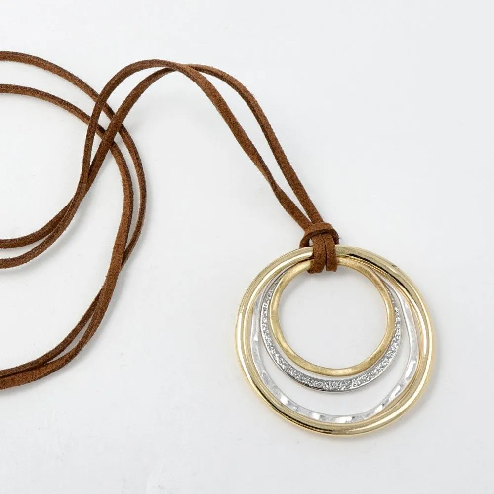 Layered Circle Cord Necklace