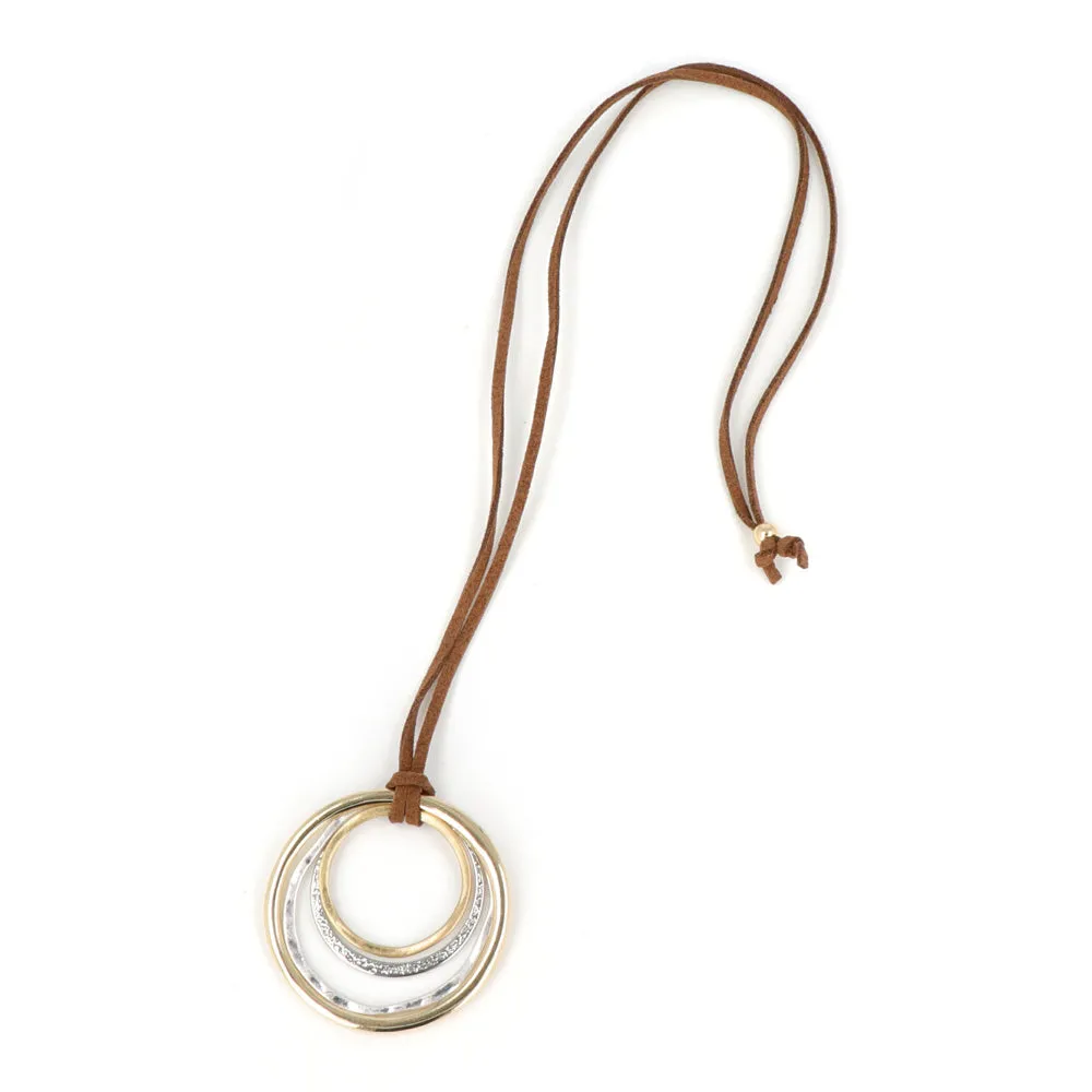 Layered Circle Cord Necklace