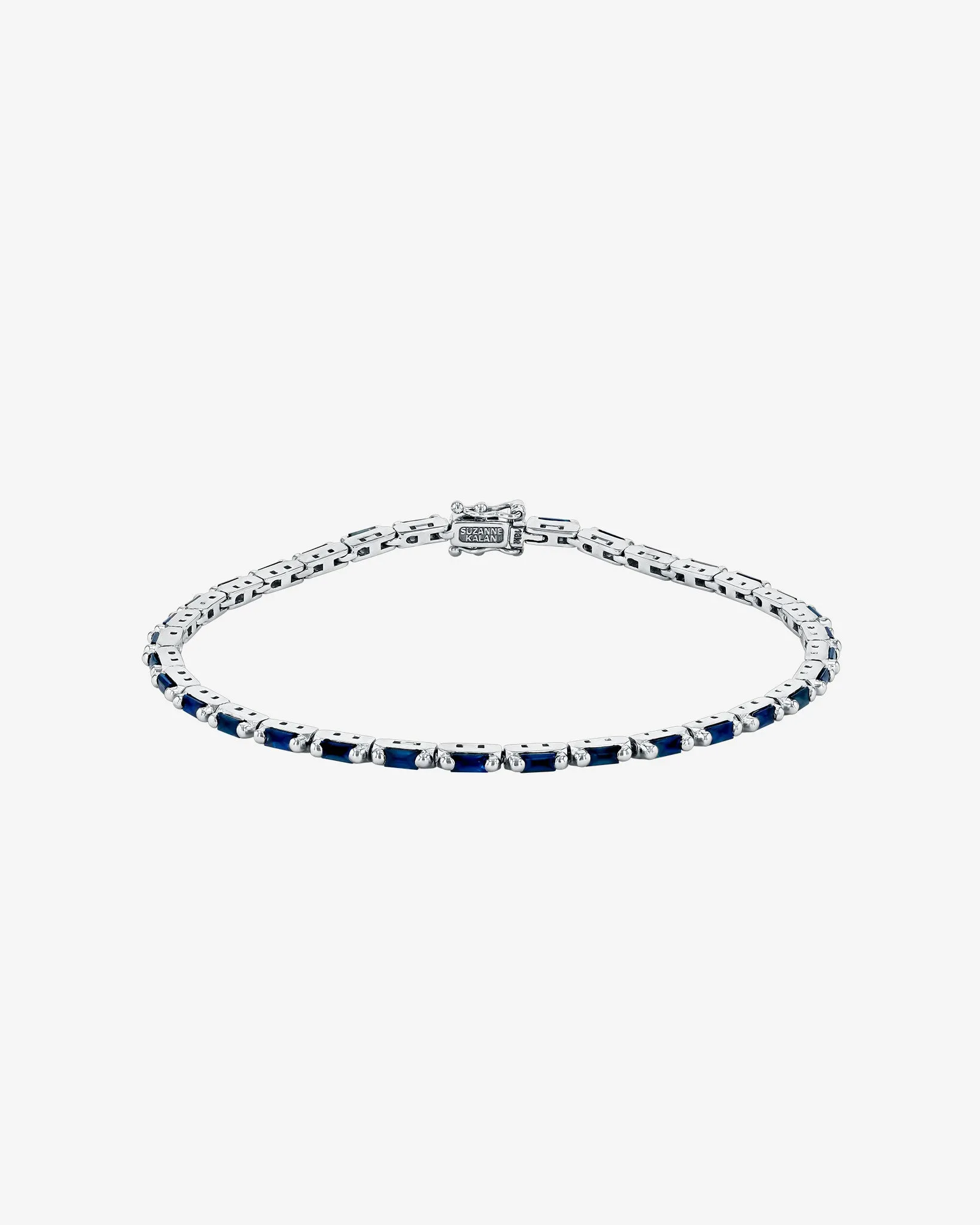 Linear Dark Blue Sapphire Tennis Bracelet