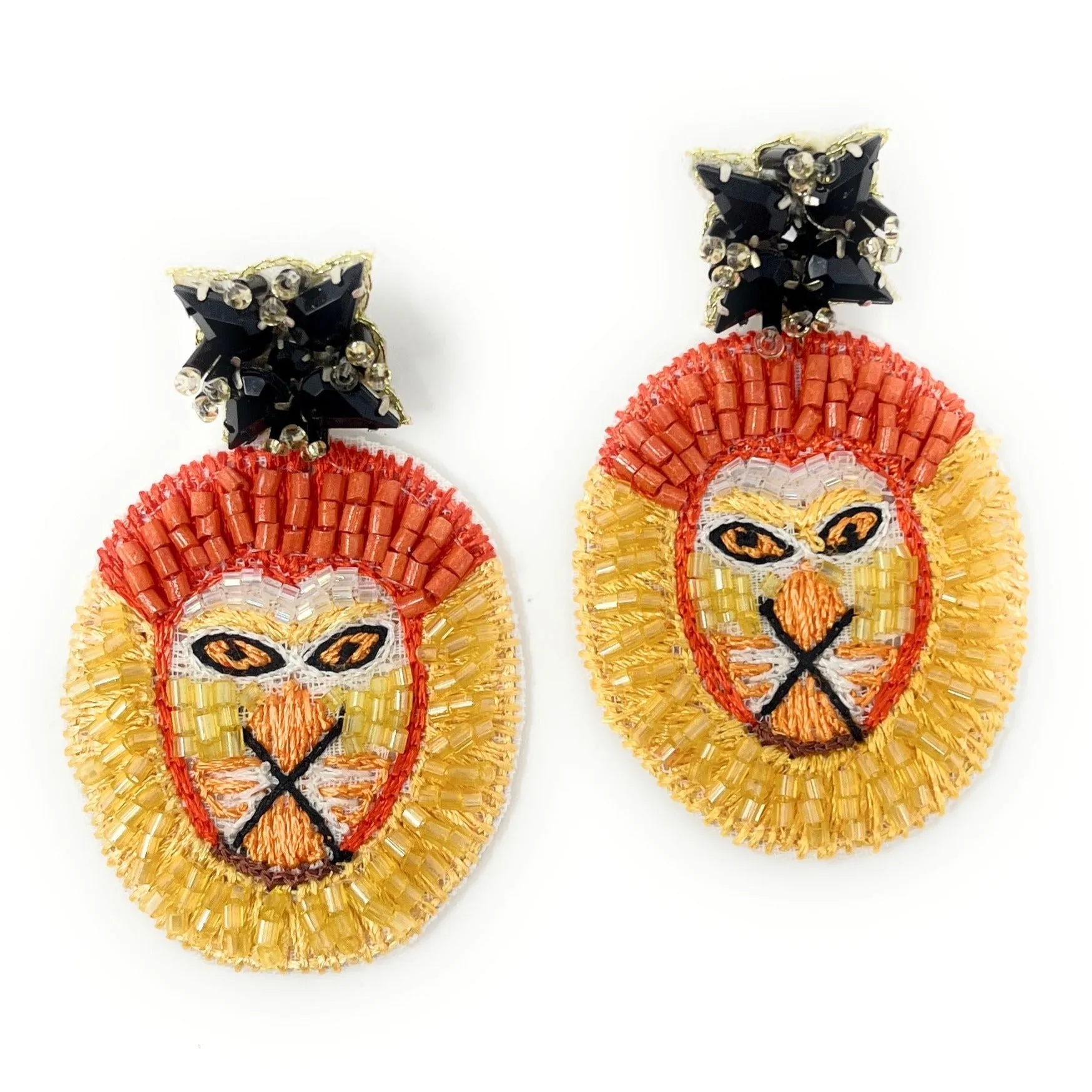 Lion Beaded Earrings