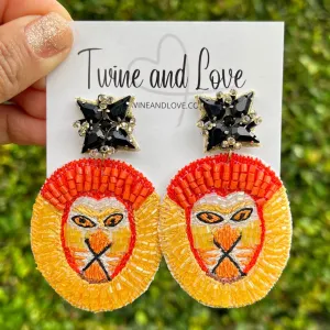 Lion Beaded Earrings